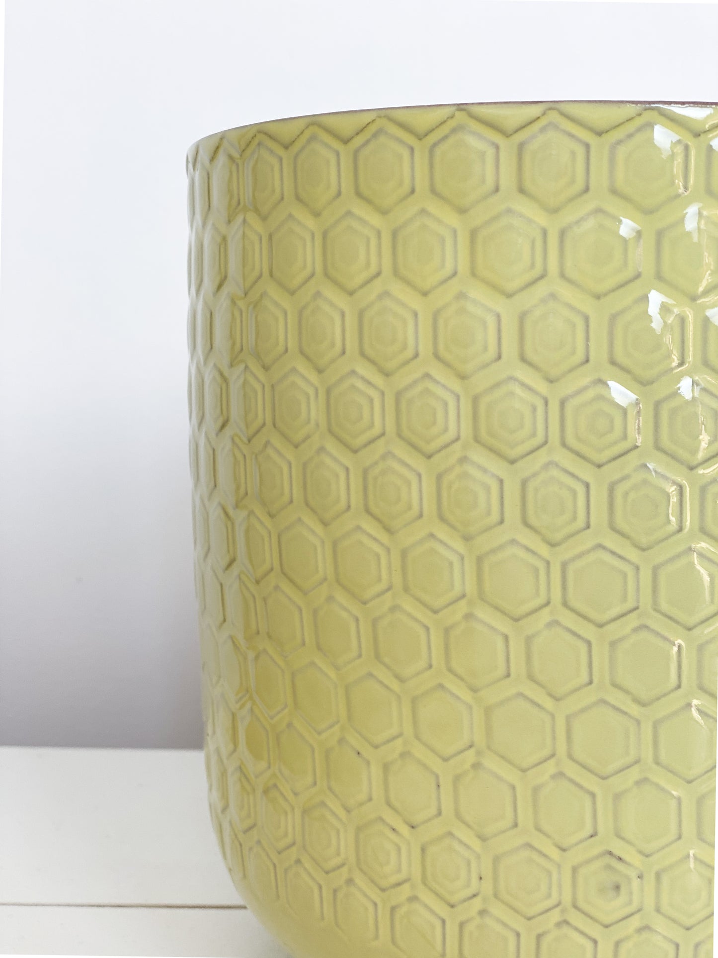 10” Soft Yellow Ceramic Pot