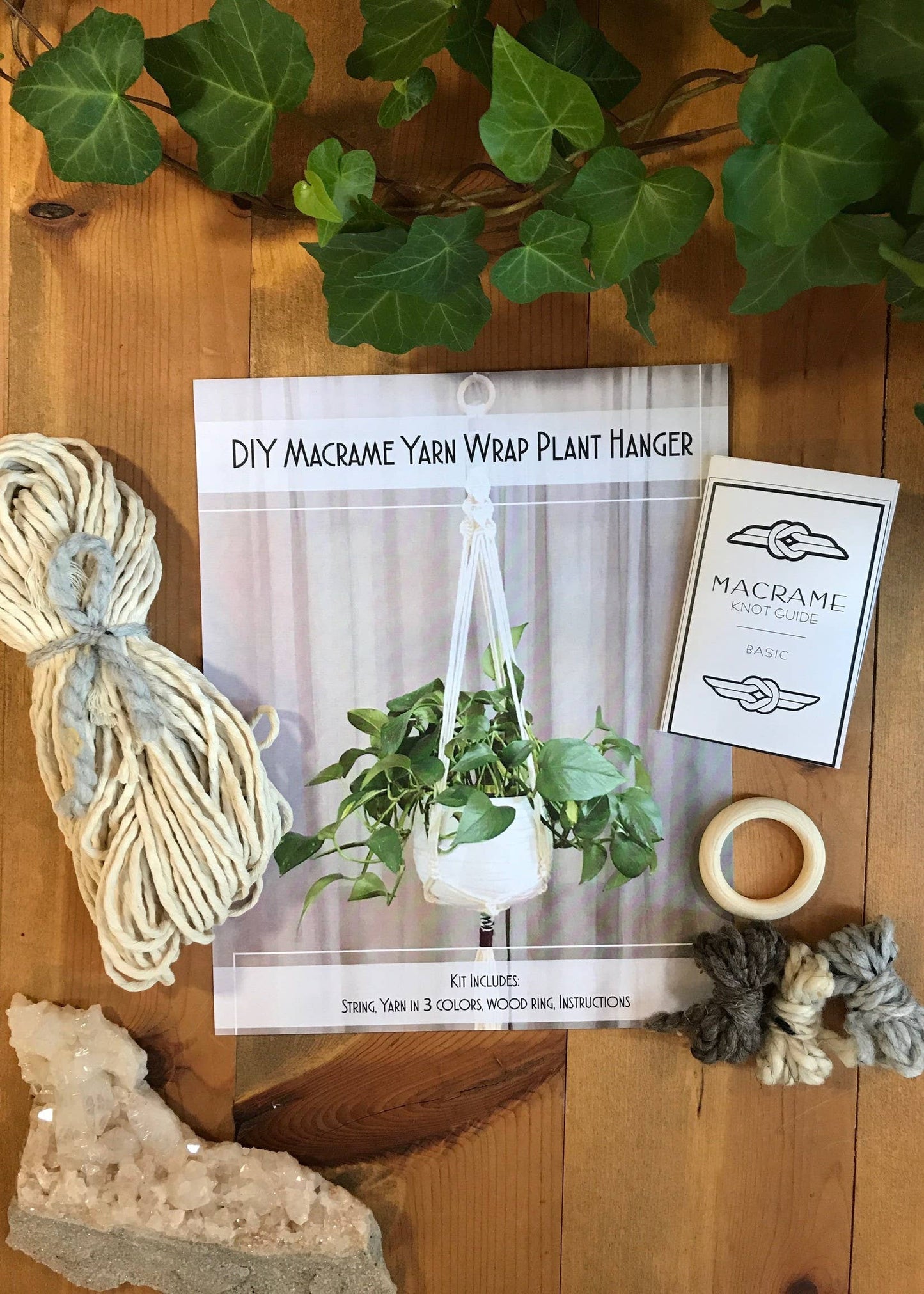 DIY Yarn Wrap Macrame Plant Hanger Kit