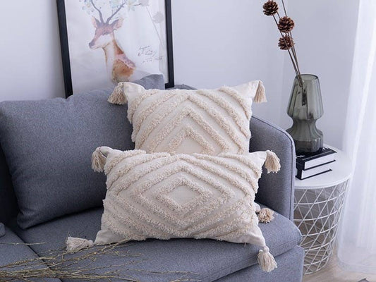 Moroccon Tassels Cushion Cover