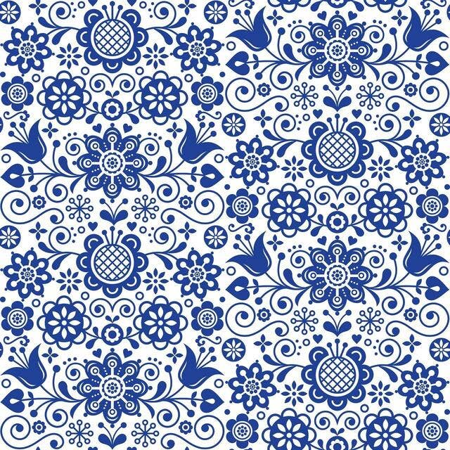 Premium Rice Decoupage Paper - Blue Glass Ornate