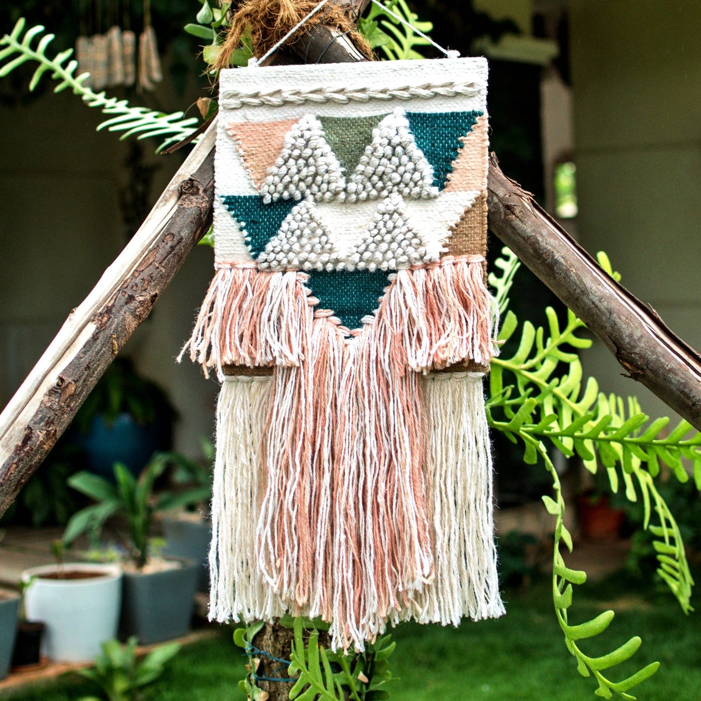 Pearl Cotton & Jute Wall Hanging