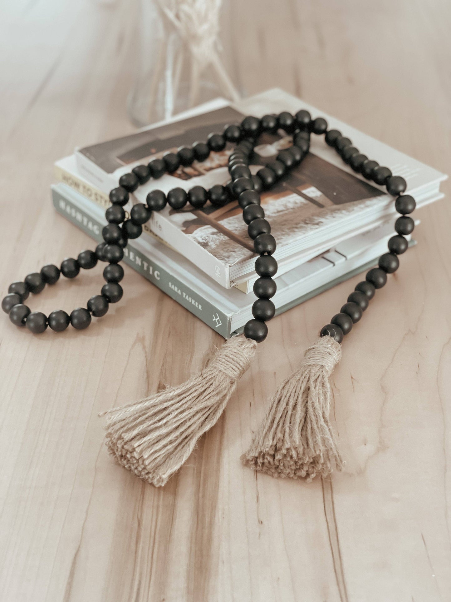 Black Wood Bead Garland