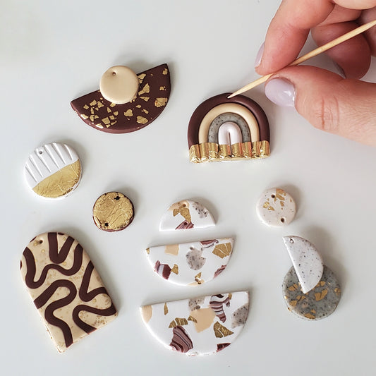 DIY Clay Earring Kit - Neutral - 6 Pack