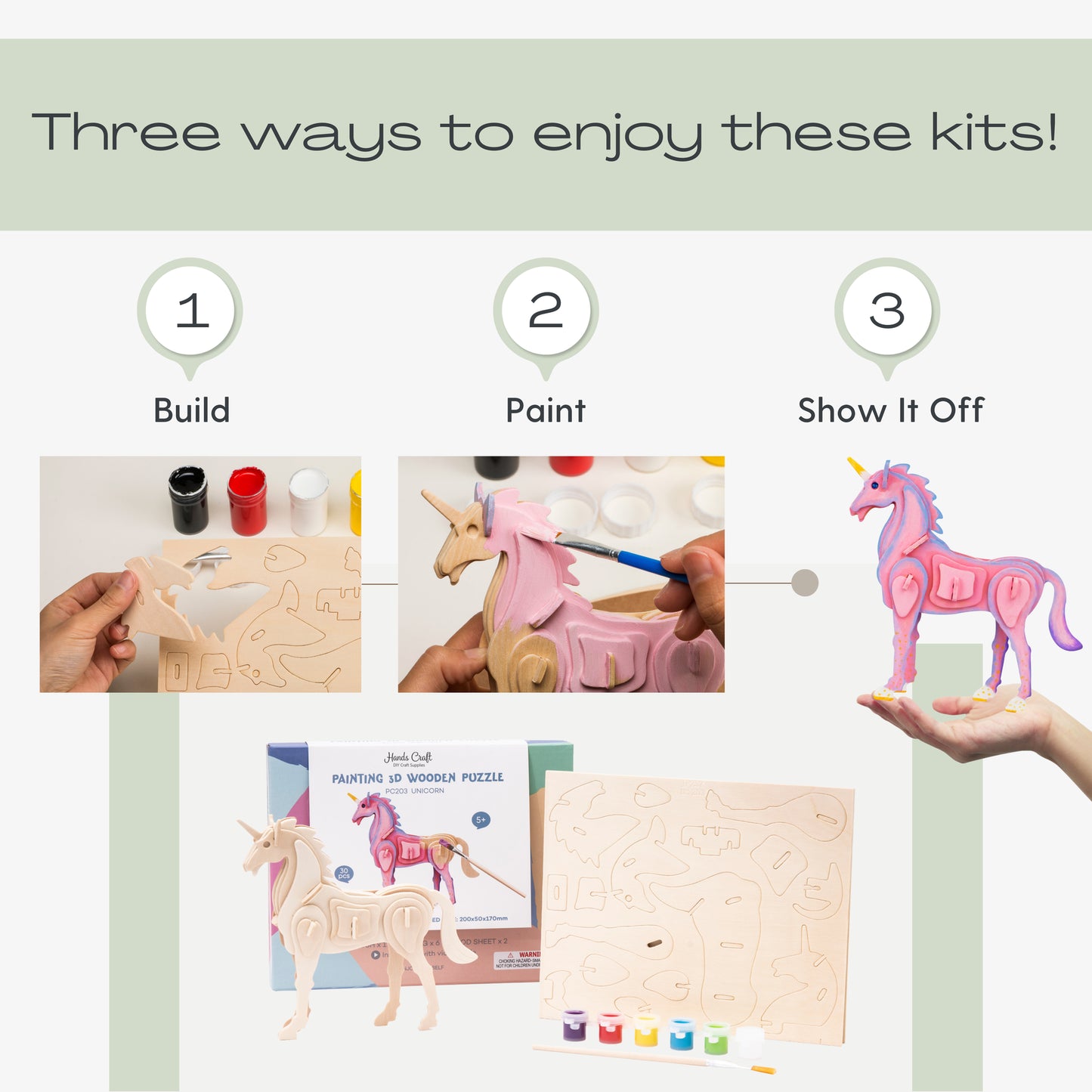 3D Puzzle with Paint Kit