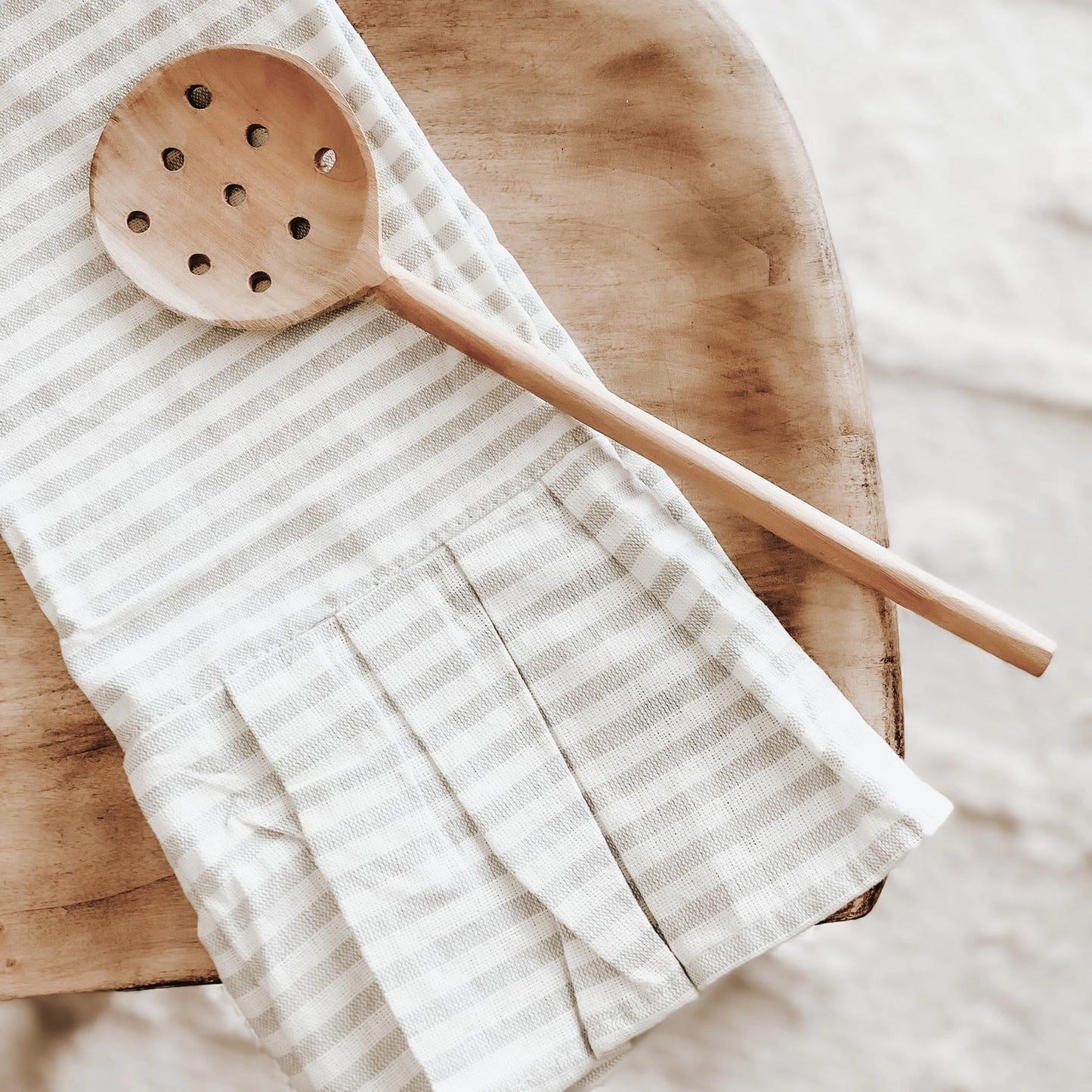 Striped Tea Towel with Ruffle