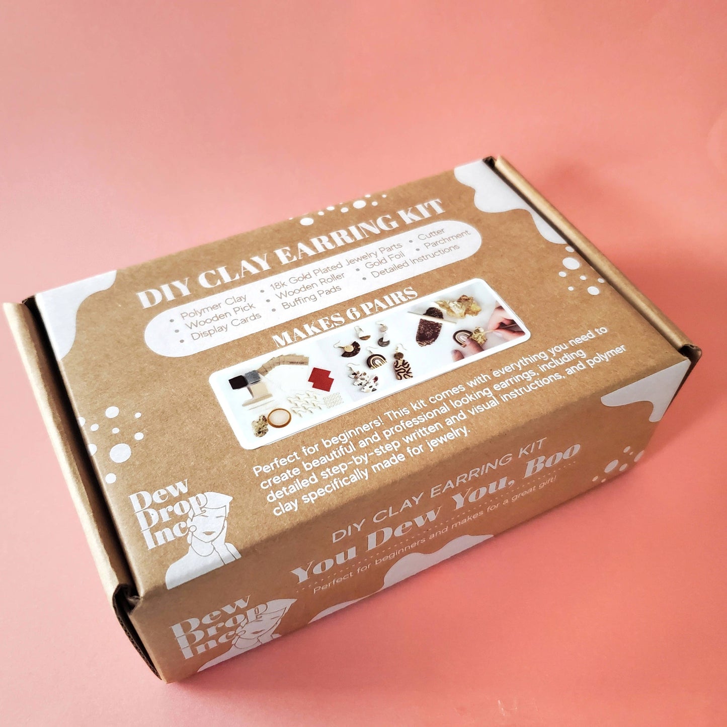 DIY Clay Earring Kit - Neutral - 6 Pack