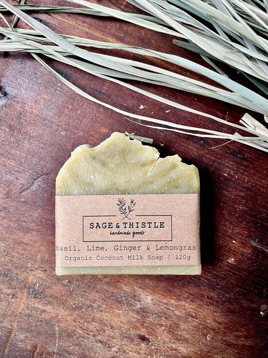Basil, Lime, Ginger & Lemongrass Organic Coconut Milk Soap