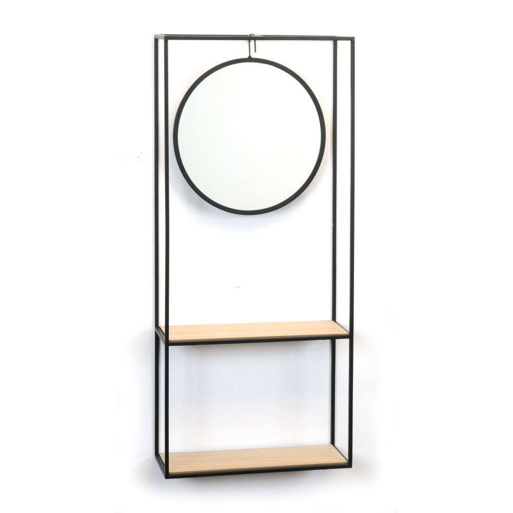 Wall Shelf w/ Hanging Mirror