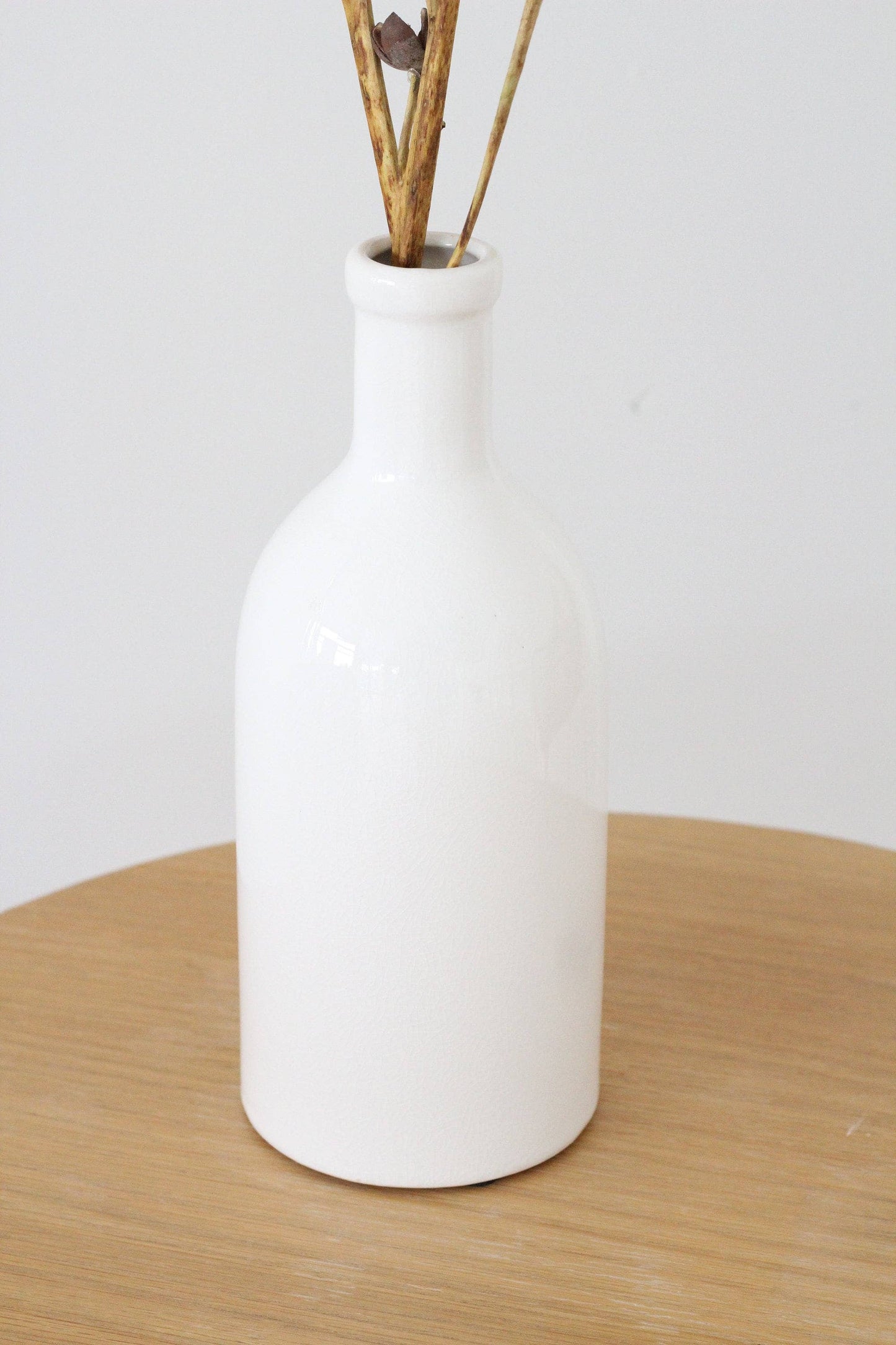 Farmhouse White Bud Vases for Dried and Fresh Flowers