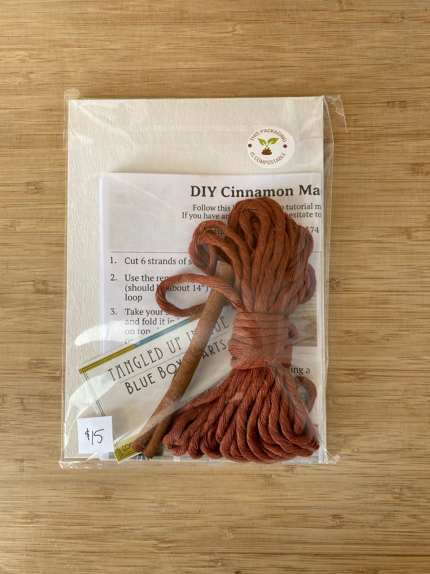DIY Cinnamon Stick Macrame Kit - Asst Colors