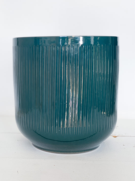 10” Turquoise Ceramic pot