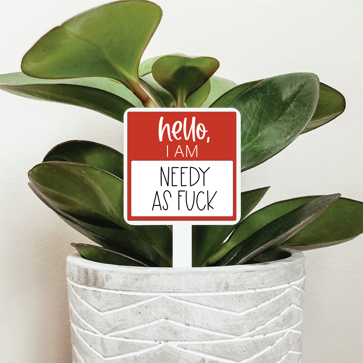 Hello I'm Needy As Fuck Plant Marker