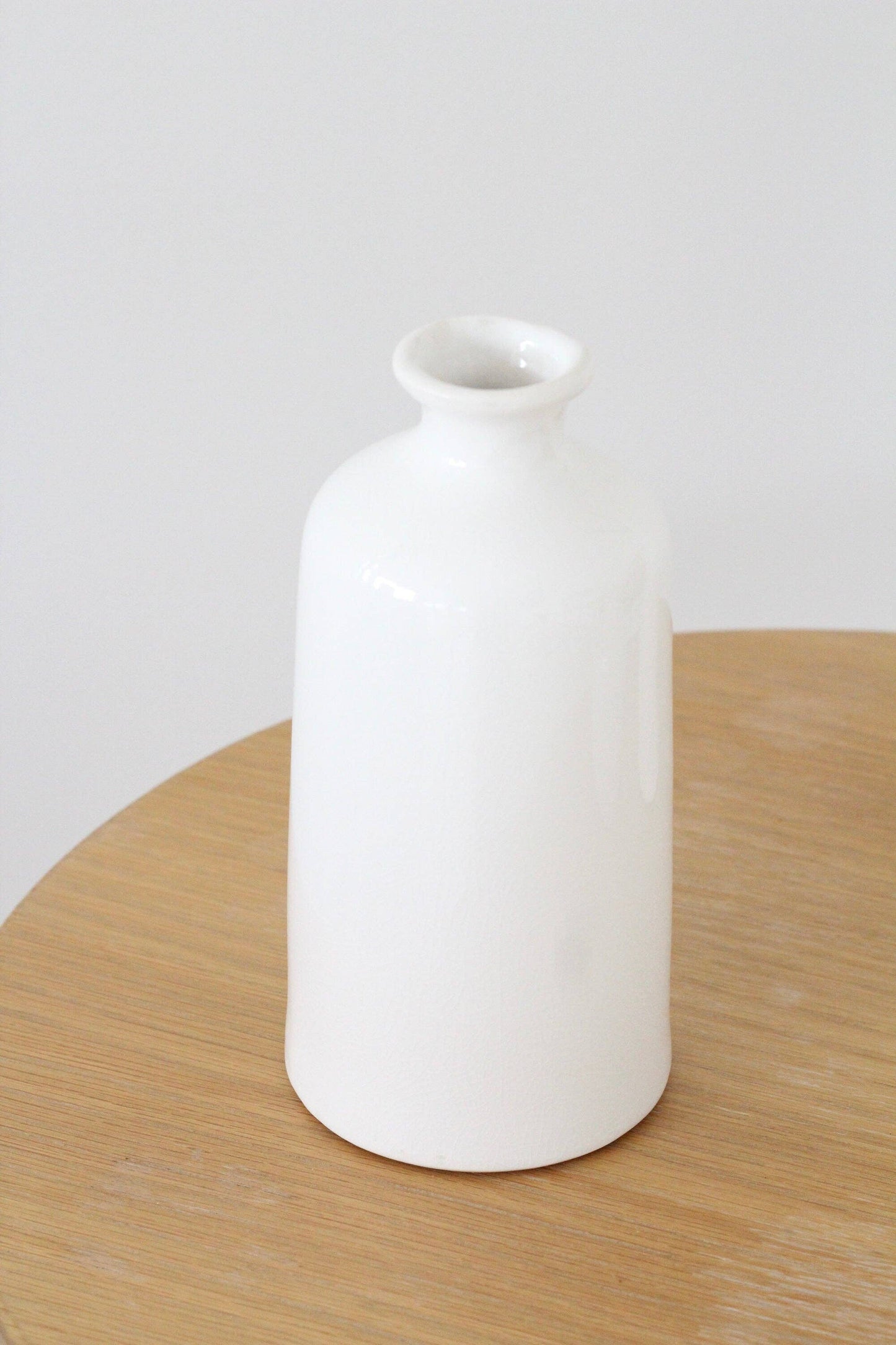 Farmhouse White Bud Vases for Dried and Fresh Flowers