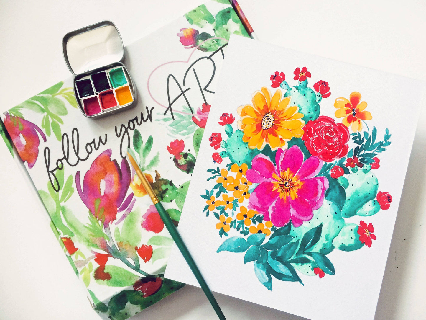 Wild Cacti Bloom Watercolor Kit