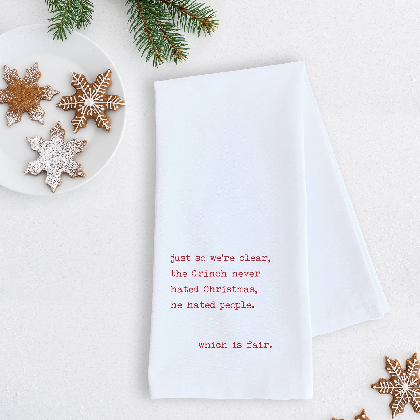 The Grinch Never Hated Christmas - Tea Towel - Holiday