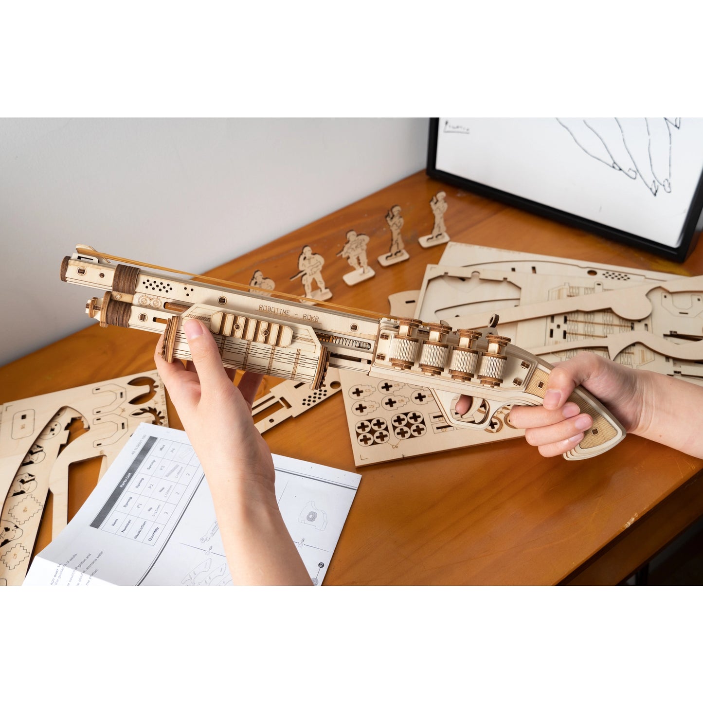 DIY 3D Puzzle Terminator M870 Rubber Band Gun