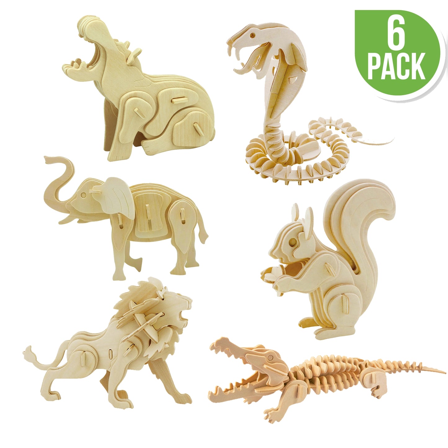 DIY 3D Wooden Puzzle 6ct