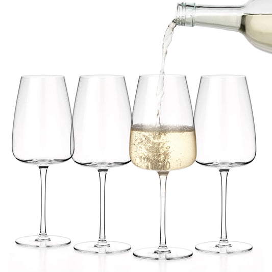 Luxbe - White Wine Crystal Glasses Set of 4