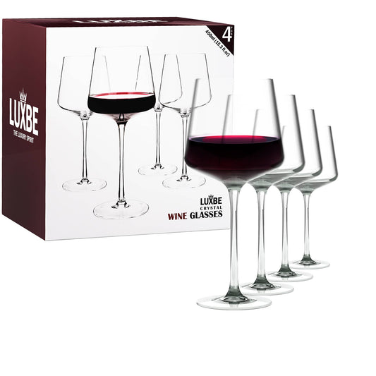 Red Wine Crystal Glasses Set of 4