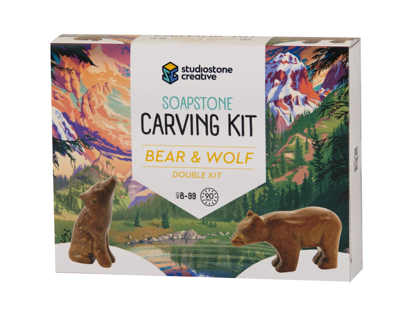 Bear & Wolf Soapstone Carving and Whittling