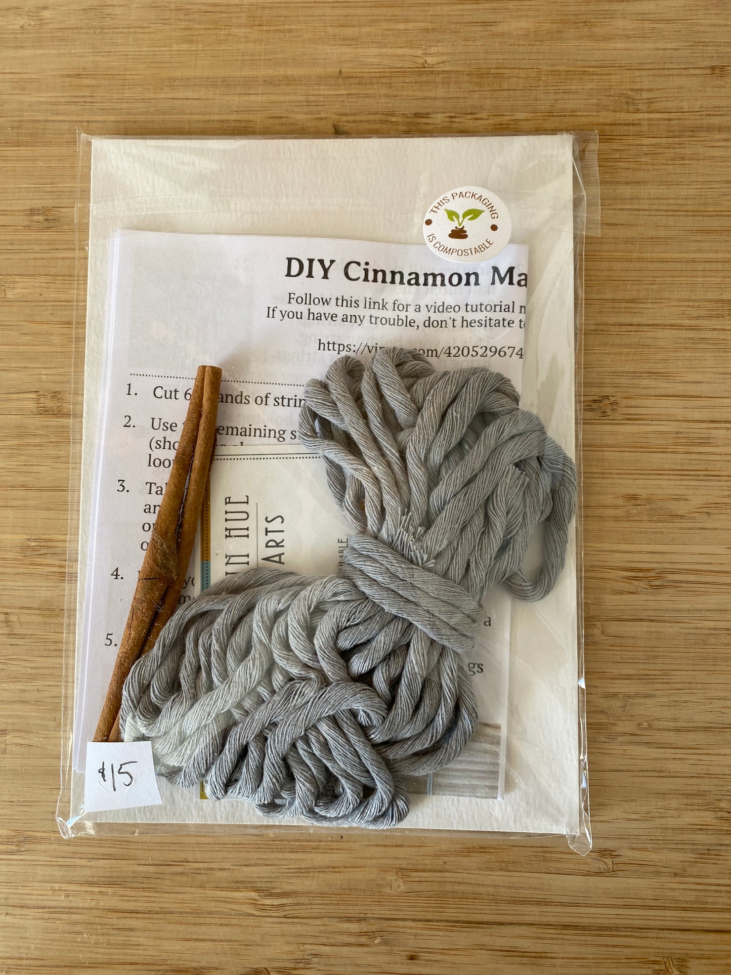 DIY Cinnamon Stick Macrame Kit - Asst Colors